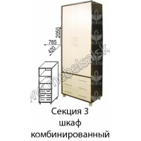 "Елена-2" Секция №3 Шкаф комбинированный